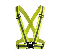 YMYGCC Chaleco elástico reflectante for exteriores, ciclismo carrera nocturna, tela, chaleco de seguridad ajustable, equipo equitación(Yellow)