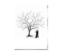 YMYGCC Eventos de Compromiso, Recuerdo Fiesta, árbol Boda, Pintura en Lienzo, Libro firmas Huellas Dactilares for Invitados, Regalo Aniversario for Amantes(Color02,50x70cm 2sets inkpad)