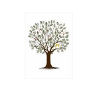 YMYGCC Libro de Invitados Boda, árbol con Huellas Dactilares, Lienzo, póster artístico Pared, Regalo, Firma, Recuerdo Matrimonio for decoración Fiesta(Color05,35x50cm 14x20inch)