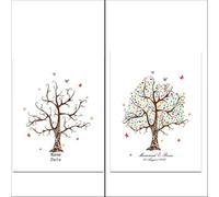 YMYGCC Libro de Visitas DIY Pintura en Lienzo árbol Huellas Dactilares Boda for decoración Fiesta(Color08,35x50cm 14x20inch)