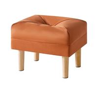 YMYNY Taburete Otomano Cuadrado, Pequeño Taburete de Madera, Otomanas, Taburete Bajo, Taburete para Cambiar Zapatos, Taburete de Sofá, Reposapiés para Salón 40 x 29 x 32CM Naranja HBD040J