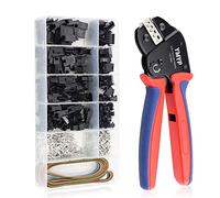 YMYP Crimpadora Pinzas para Crimpar con 590 PCS JST-SM - 0.25-1.5mm² para conectores AMP-TE 2.8/4.0/4.8/6.3 JST-SM2.54/XH2.54/VH3.96 y Molex - Alicates herramientas de crimpado