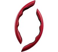 YMYQF 2 Piezas Coche Fundas Volante para Hyundai i20 II Coupe (GB) 2015-2020, Fibra de Carbono Cubierta Volante Segmentado Antideslizante Cómoda Accesorios,B-Red