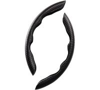 YMYQF 2 Piezas Coche Fundas Volante para Seat Altea (5P1) MPV 2004-2020, Fibra de Carbono Cubierta Volante Segmentado Antideslizante Cómoda Accesorios,A-Black