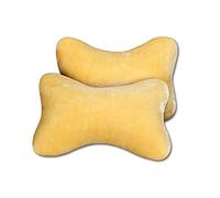 YMZ - Almohada para la cabeza de peluche artificial para coche, muy suave, corta, cálida y bonita almohada para la cabeza del coche, se adapta a la mayoría de los coches beige beige