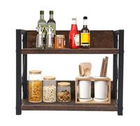 YNAADYH Estante para microondas, 30 x 15,75 x 26,42 cm, encimera de cocina, estante de cocina, organizador de encimera, estante de especias de 2 niveles