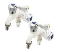 Ynaadyh grifo doble salida, grifo de la lavadora,2 piezas de agua con salida (A3)