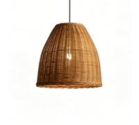 YNAHZAOK Lámpara Colgante Japonesa Wabi Sabi De Ratán Artesanal Con Forma De Cono, Pantalla De Mimbre Tejido Estilo Boho, Lámpara Colgante De Techo Con Cable Ajustable Para Salón De Té, Cabaña