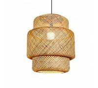 YNAHZAOK Lámpara De Entrada De Estilo Chino, Farol De Bambú Tejido, Lámpara De Techo Colgante Para Restaurante Y Hotel Con Cable De Suspensión Ajustable,Lámpara Colgante Para Isla De Cocina Y Comedor