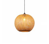 YNAHZAOK Lámpara De Techo Colgante Con Forma De Bola De Mimbre Natural, Lámpara Colgante De Bambú Tejida A Mano Para Isla De Cocina, Comedor, Bar, Cafetería, Estilo Rústico Bohemio, Lámpara Colgante