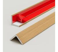 YNBSHGAA Protectores de esquina de pared autoadhesivos de PVC de 39 pulgadas, moldura de esquina en L, moldura de pared, protectores de esquina de grano de madera para paredes, puertas, ventanas