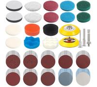 YnewL 121PCS Accesorios Coche Polishing Kit, Pulir Faros, con 100 Hojas de Lija de 75mm, Esponja Coche para la Restauración de Faros, Carrocería, etc.