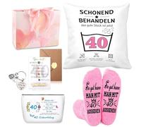 YnewL Birthday Women's Gift Set Cosmetic Bag Socks and Keyring Gift 40 Birthday Gift for Women Including Adecuado para Mujer/Madre/Abuela/Hija/Hermana/Novia/Novia