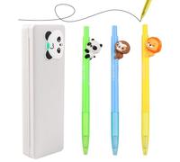 YnewL Boligrafos Animales - 3 Pack 0.5mm Tinta Negra, Bolis Viene con Estuche para Boligrafos Panda, BoligrafosPilot- Elige Entre Lindos Diseños (Leon, Panda, Perezoso)