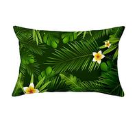 YNGBAAO Juego de 1 Fundas de cojín con Estampado a Doble Cara Cuadradas Algodón de Lino 40x70cm Flores Hoja Verde x319 Funda de Almohada con Cremallera Invisible 16x28inch para Sofá Cama Hogar Coche
