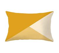 YNGBAAO Juego de 1 Fundas de cojín con Estampado a Doble Cara Cuadradas Algodón de Lino 70x90cm Geometría Amarilla Q174 Funda de Almohada con Cremallera Invisible 28x36inch para Sofá Cama Hogar Coche