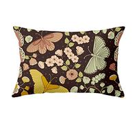 YNGBAAO Juego de 1 Fundas de cojín con Estampado a Doble Cara Cuadradas Terciopelo 30x50cm Mariposa Flor x647 Funda de Almohada con Cremallera Invisible 12x20inch para Sofá Cama Hogar Coche