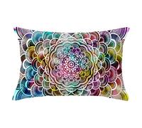YNGBAAO Juego de 1 Fundas de cojín con Estampado a Doble Cara Cuadradas Terciopelo 50x70cm Mandala Color Q740 Funda de Almohada con Cremallera Invisible 20x28inch para Sofá Cama Hogar Coche