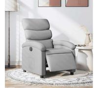 YNGBHFNOP Eléctrico reclinable 135° Gris 70 x 92 x 99 5 cm | Sillón reclinable eléctrico tela gris claro con masaje y mando, butaca relax motorizada para sala de estar, sofá individual