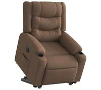 YNGBHFNOP Eléctrico reclinable elevable para Ancianos marrón 77x93x99 cm | Sillón eléctrico reclinable y elevable para personas mayores con mando, tela marrón transpirable, masaje y respaldo ajustable