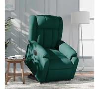 YNGBHFNOP Eléctrico reclinable elevable para Mayores Verde 78x92x98 cm | Sillon electrico reclinable elevable para personas mayores con masaje y mando, tela verde oscuro, poltrona relax con funcion