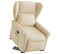YNGBHFNOP Eléctrico reclinable para Mayores Crema 72 5x87x100 5 cm | Sillón Reclinable Elevable Eléctrico para Personas Mayores, Butaca Relax de Tela con Masaje y Mando, Asiento Levanta Personas