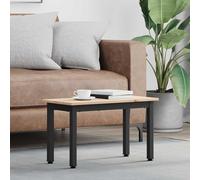 YNGBHFNOP Madera de Pino Macizo Estilo Industrial Marrón 60 x 30 x 36 cm | Mesa de Café Natural 60 x 30 x 36 cm Madera de Pino Macizo con Patas de Metal Resistente para Salón, Estilo Industrial