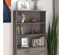 YNGBHFNOP Madera Maciza de Pino Decorativo Rustico Gris 85x35x100 cm | Aparador Superior HAMAR Pino Macizo Gris Claro 85x35x100 Armario Con Estantes para Salón Comedor Cocina Mueble Rústico con