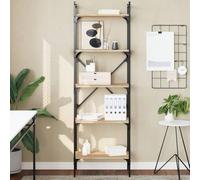 YNGBHFNOP Madera Resistente Estilo Industrial 5 estantes 56x31 5x174 cm | Estanteria Libreria 5 Niveles Madera Roble Sonoma con Estructura Metalica 56x31,5x174 cm Organizador Modular para Salon