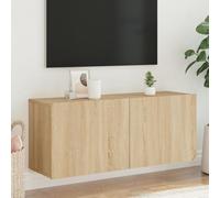 YNGBHFNOP Roble Sonoma Moderno Mural con almacenaje 100x30x41 cm | Soporte para TV de pared Roble Sonoma 100x30x41 cm Mueble flotante madera con estante para sala de estar dormitorio