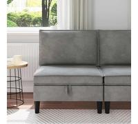 YNGBHFNOP Terciopelo con Almacenamiento Moderno Gris Claro 70x70x82 cm | Sofá Medio con Almacenamiento Gris Claro Terciopelo, Sillón Individual con Caja Oculta, Sala Moderna Pequeña, Asiento de