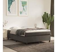 YNGBHFNOP Terciopelo Suave muelles ensacados 140x200 Gris | Cama Box Spring 140x200 con Colchón de Terciopelo Gris Oscuro y Sommier con Muelles Ensacados, Base Tapizada con Cabecero