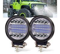 YnGia 2 luces LED de trabajo redondas de 4,5 pulgadas, haz combinado de inundación, 72W barra de luz de conducción todoterreno, luces de trabajo antiniebla para tractor, camión, coche, 4x4, ATV, SUV