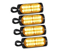 YnGia 4 4D luces intermitentes de emergencia, 20 luces LED de peligro intermitentes, barra estroboscópica, luz de advertencia lateral ámbar para furgoneta de remolque de vehículo de 12V 24V