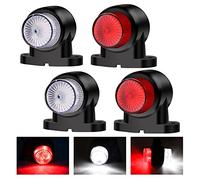 YnGia 4 luces de posición laterales, 8 LED, luces laterales de remolque, blanco, rojo, 12 V, 24 V, resistente al agua, superbrillante, para camión, furgoneta, luz LED de posición lateral