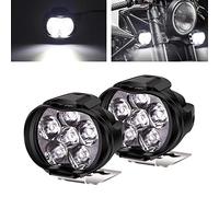 YnGia Faros delanteros LED para motocicleta, 2 luces LED de trabajo universales, 6 luces LED auxiliares antiniebla DRL, 12 V, 24 V, para motocicletas, scooters, automóviles, camiones