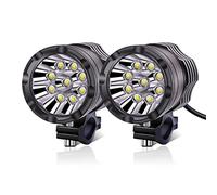 YnGia Luces antiniebla para motocicleta Focos LED auxiliares blancos Luces de conducción DRL universales para motocicleta,2PCS Faros LED para motocicleta para bicicleta ATV Scooters Camión Coche Barco