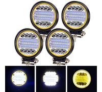 YnGia - Luz de trabajo LED de ojo de ángel de 72 W x4, luces de inundación, luces antiniebla de trabajo de conducción, faros auxiliares de 12 V, 24 V para motocicleta, todoterreno, SUV, barco, camión