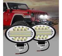 YnGia Luz de trabajo LED ovalada, 2 uds. Waterproof Offroad Driving Light Light Bar Fog Lámpara White 12V 24V para camiones 4x4 Papel para tractor de coche