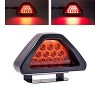 YnGia luz trasera de tercer freno, luz de freno universal para coche, luz de marcha atrás para vehículo, lámpara antiniebla, luces de advertencia estroboscópicas intermitentes triangulares rojas 12V