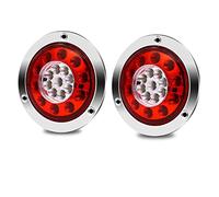 YnGia Luz trasera redonda de 19 LED para camión, luces traseras de freno de remolque, luces traseras de giro, 2 uds., indicador de luz de freno trasero impermeable de doble Color