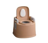 YNGJUEN Baños Portátiles Sillas Cómodas Con Tapa 2 Barriles Inodoro Fuerte Carga Antideslizante Prevención De Vuelcos Anciano Mujer Embarazada Inodoro Móvil (Color : Brown)