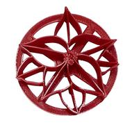 YNGLLC POINSETTIA PR4597 - Sello de pan dulce mexicano con diseño de concha, fabricado en Estados Unidos, color rojo