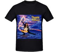 Yngwie J Malmsteen Fire and Ice 80S Album Cover Men Crew Neck Art Tee Shirts, Negro , XXL