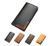 YNGWVHKET Cartera Larga Plegable de Cuero Estilo Western Hecha a Mano con Bloqueo RFID y Porta chequera multicompartimento para Hombre y Mujer.