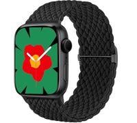 Ynitec Braided Loop Correa Compatible con Apple Watch 40mm 41mm 38mm 42mm, elásticas de tela de nylon Pulsera deportiva para caballero para iWatch 11 10 9 8 7 6 5 4 3 2 1 SE Ultra Negro