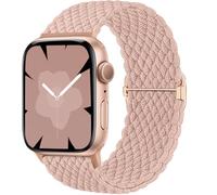 Ynitec Braided Loop Correa Compatible con Apple Watch 40mm 41mm 38mm 42mm, elásticas de tela de nylon Pulsera deportiva para caballero para iWatch 11 10 9 8 7 6 5 4 3 2 1 SE Ultra Rosa