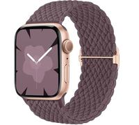 Ynitec Braided Loop Correa Compatible con Apple Watch 44mm 42mm 45mm 49mm 46mm, elásticas de tela de nylon Pulsera deportiva para caballero para iWatch 11 10 9 8 7 6 5 4 3 2 1 SE Ultra HumoMorado