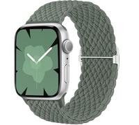Ynitec Braided Loop Correa Compatible con Apple Watch 44mm 42mm 45mm 49mm 46mm, elásticas de tela de nylon Pulsera deportiva para caballero para iWatch 11 10 9 8 7 6 5 4 3 2 1 SE Ultra Verde militar
