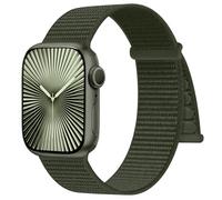 Ynitec Correa Nylon Compatible con Apple Watch 44mm 45mm 46mm 49mm 38mm 40mm 41mm 42mm, Deportiva Ajustable con Velcro para iWatch Series 11-1, SE/Ultra 3 2 1, Hombre Mujer, Verde Militar